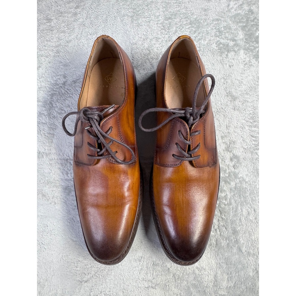 La Milano Luwin Cognac Brown Leather Derby Dress Shoes Mens 9M A11895